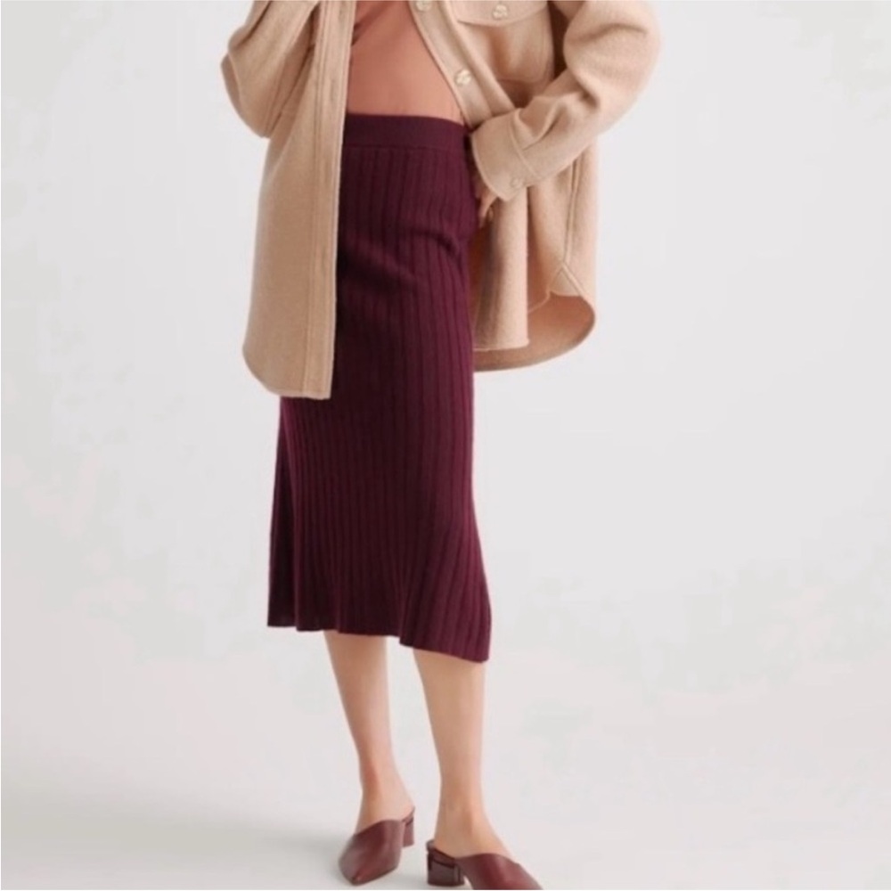 Quince Burgundy A-Line Skirt